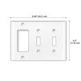 thumbnail image 2 of WIRESTER Triple 1-Gang Decorator Light Switch and 2-Gang Toggle Wall Plate/Switch Plate Cover, Solid Pink, 2 of 6