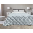 thumbnail image 1 of Abstract Down Alternative Comforter, Modernistic Pattern with Wavy Lines and Dots, Microfiber Quilt for All Season, 5 Sizes, Petrol Blue, by Ambesonne, 1 of 3
