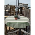 thumbnail image 2 of Outdoor Tablecloth with Umbrella Hole for Patio/Picnic/Party/Camping, Sage Green Stripe Waterproof Table Cloth Round Cover Washable, Modern Minimalist Geomertic Striped Beige (Dia 60"), 2 of 9