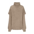 thumbnail image 5 of Ohufall Women's Knit Sweater Fall Winter Crew Neck Casual Pullover Solid Color Long Sleeve Warm Tops, 5 of 5