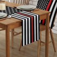 thumbnail image 2 of Chemin de Table en Coton et Lin Drapeau Américain Ligne Rouge Respect Design Pompiers Antidérapant Résistant à la Chaleur pour Table de Cuisine Familiale, 18x72 Pouces, 2 of 7
