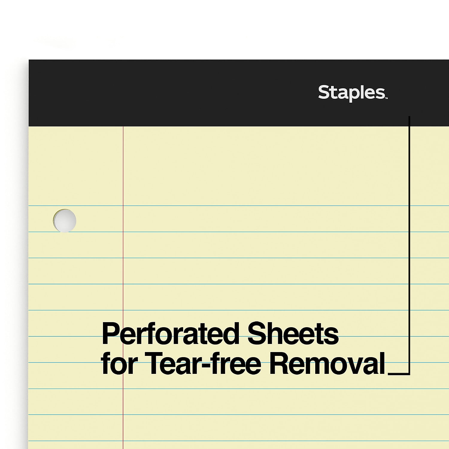 Staples Notepads 8.5" x 11.75" Wide Ruled Canary 12/Carton ST57349VS