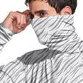 thumbnail image 5 of Havenx Mens Sun Protection Shirts Texture Print Long Sleeve Rapid Dry Shirt with Mask Hooded Upf 50+ Shirt Rash Guard Casual Summer Lightweight Athletic Workout Blouses,White L, 5 of 6
