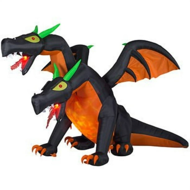 Gemmy Animated Inflatable 2Headed Halloween Dragon 14 Feet Wide