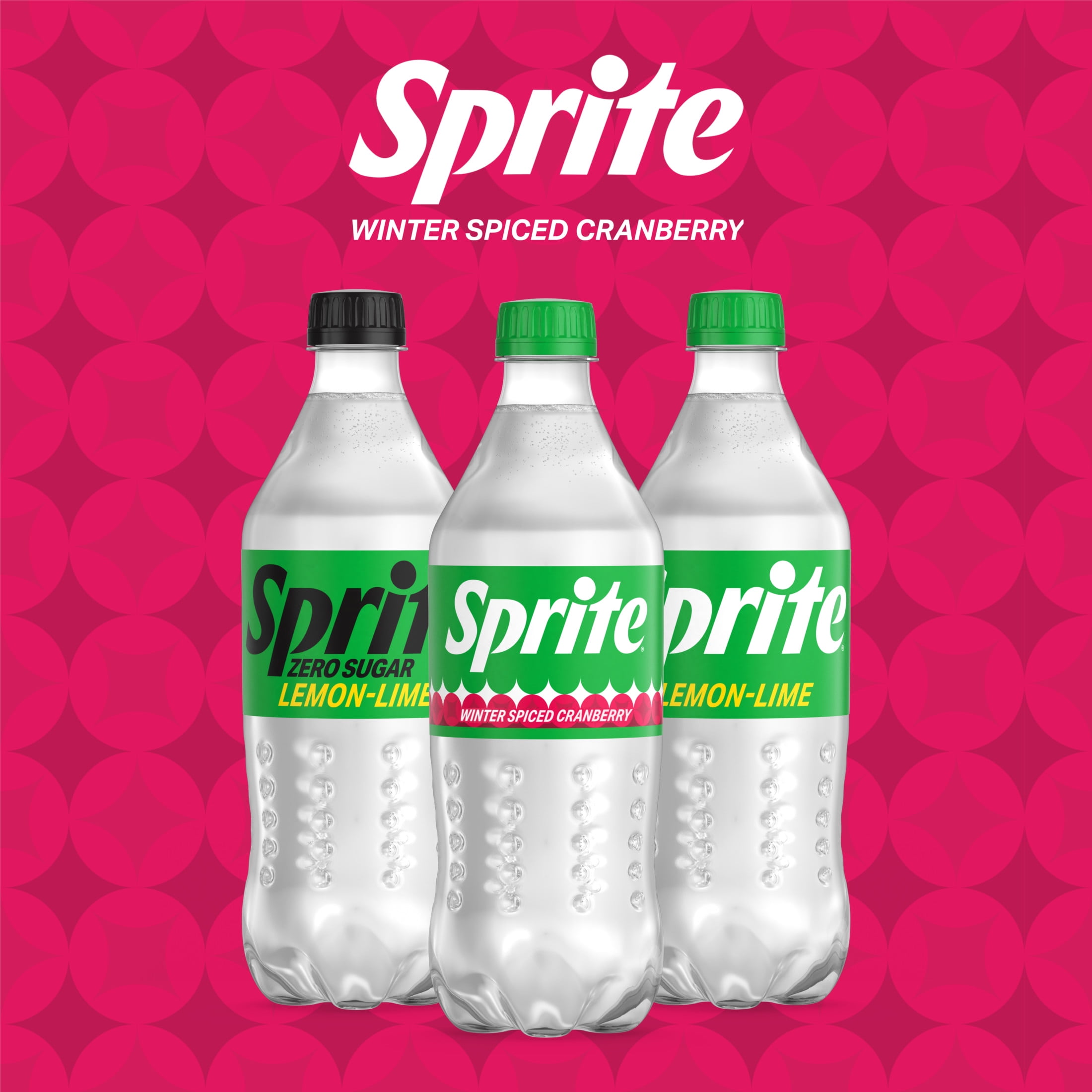 (5 pack) Sprite Winter Spiced Cranberry, Lemon Lime Soda Pop, 20 fl oz Bottle