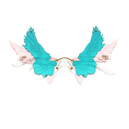 

Hemoton Sunglasses Party Glasses Glasses Wing Sunglasses Bifocaleyewear Funny Rimless Eyeglasses Fashion Irregular Kidswomen