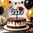 thumbnail image 4 of 1 Pcs Glitter Class of 2026 Cake Topper – Congrats Grad Cap Decoration for High School and College Graduation Party – 2026 Graduation Supplies for Cake and Dessert Table, Black-3, 6.10x3.94 Inch, 4 of 8