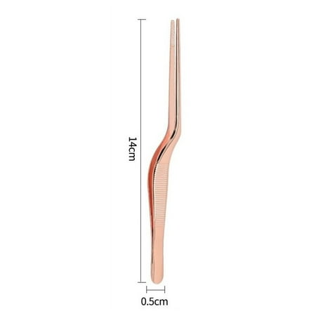 

1Pc 14cm Stainless Steel Tweezer Plating Chef Food Tweezer BBQ Clip Barbecue Tongs Serving Presentat