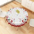 thumbnail image 2 of Duangreer Retro Christmas 70''Round Tablecloth, Elk Sled Xmas Tree Print, Washable Picnic Table Cover for Family Party, Dining, Indoor and Outdoor, 2 of 6