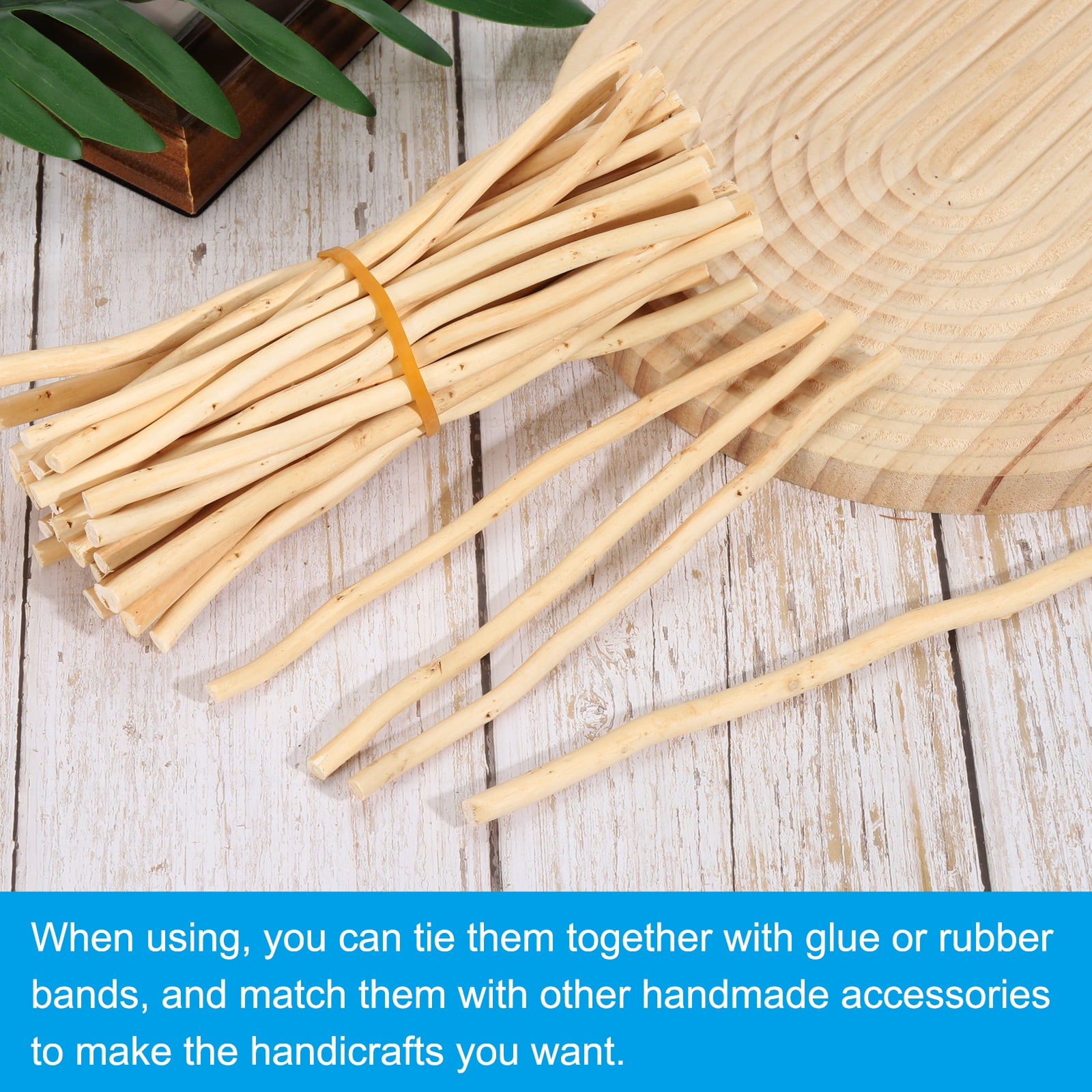 Uxcell 50 Pcs / 2 Size Wood Log Sticks, 0.2-0.5inch inch in Diameter Natural Wood Craft Sticks, Dried Wood Sticks Decorative Wood Branch Sticks for DIY Crafts Accessory Photo Props, Wood Color