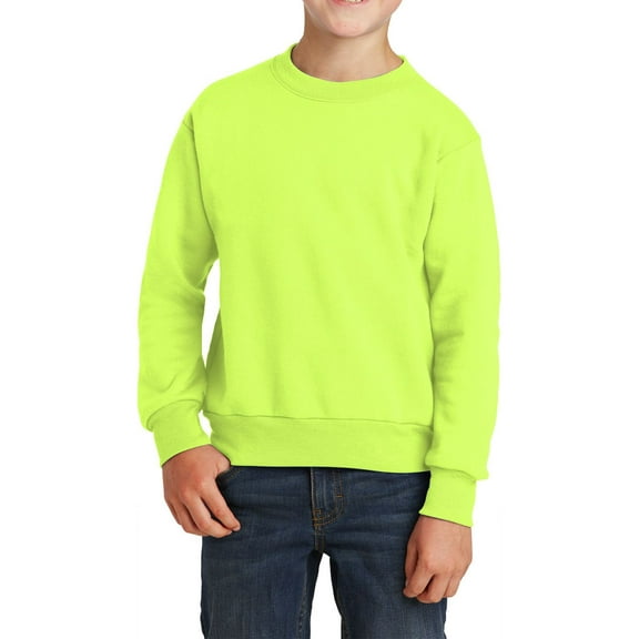 JustBlanks Youth Core Fleece Crewneck Long Sleeve Ribbed Collar Sweatshirt