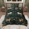 thumbnail image 2 of Erosebridal Vintage Floral Twin Bedding, Wild Horse Squirrel Moose Duvet Cover Set, Black Reversible, 2pcs 1 Duvet Cover and 1 Pillowcase, No Comforter, 2 of 6