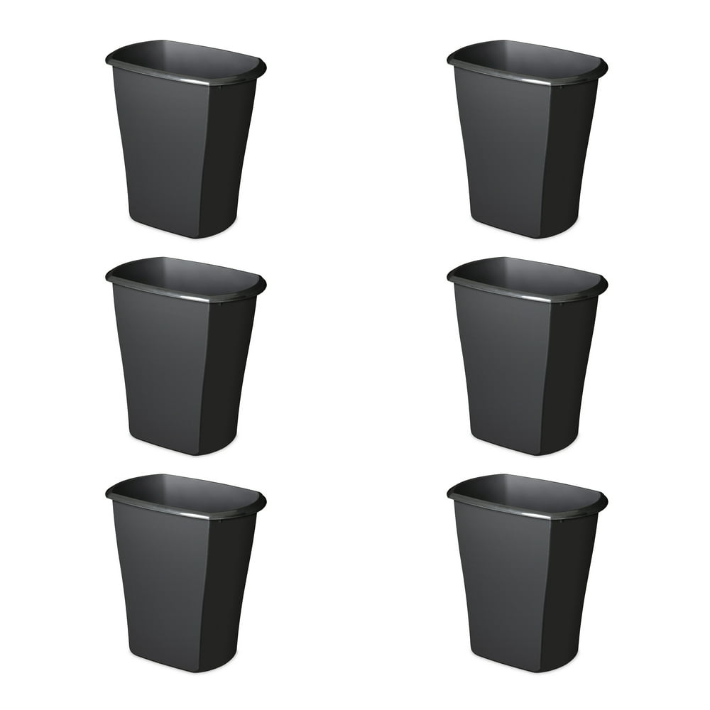 Sterilite 10519006 3 Gallon Ultra Plastic Wastebasket Trash Can, Black