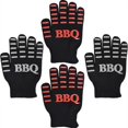 thumbnail image 2 of Guantes para Barbacoa, Extremadamente Resistentes al Calor hasta 800 °C, 1 par de Guantes Antideslizantes para Horno de microondas, para Barbacoa, Cocinar, Asar a la Parrilla, Hornear - Rojo, 2 of 4