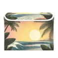 thumbnail image 2 of Foldable Fabric Storage Bin With Handle Collapsible Basket Box Storage With Lid Organizer Vector Illustration Of The Sunset, 2 of 7