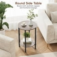 thumbnail image 6 of Side Tables Small End Tables, Set of 2 Half Round Side Table for Living Room, 2 Tier Couch Side Table, Small Round Coffee Table Accent Table, Thin Sofa Table Narrow Entryway Table, Grey, 6 of 9