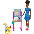 thumbnail image 1 of Barbie Teacher Doll (Brunette),Toddler Doll (Blonde), Flip Board, Laptop, Backpack, Toddler Desk, Pet Turtle, Great Gift for Ages 3 Years Old & Up Barbie -, 1 of 6