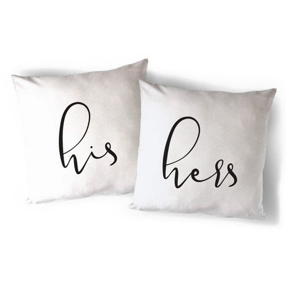 His and Hers Pillow Covers, 2-Pack