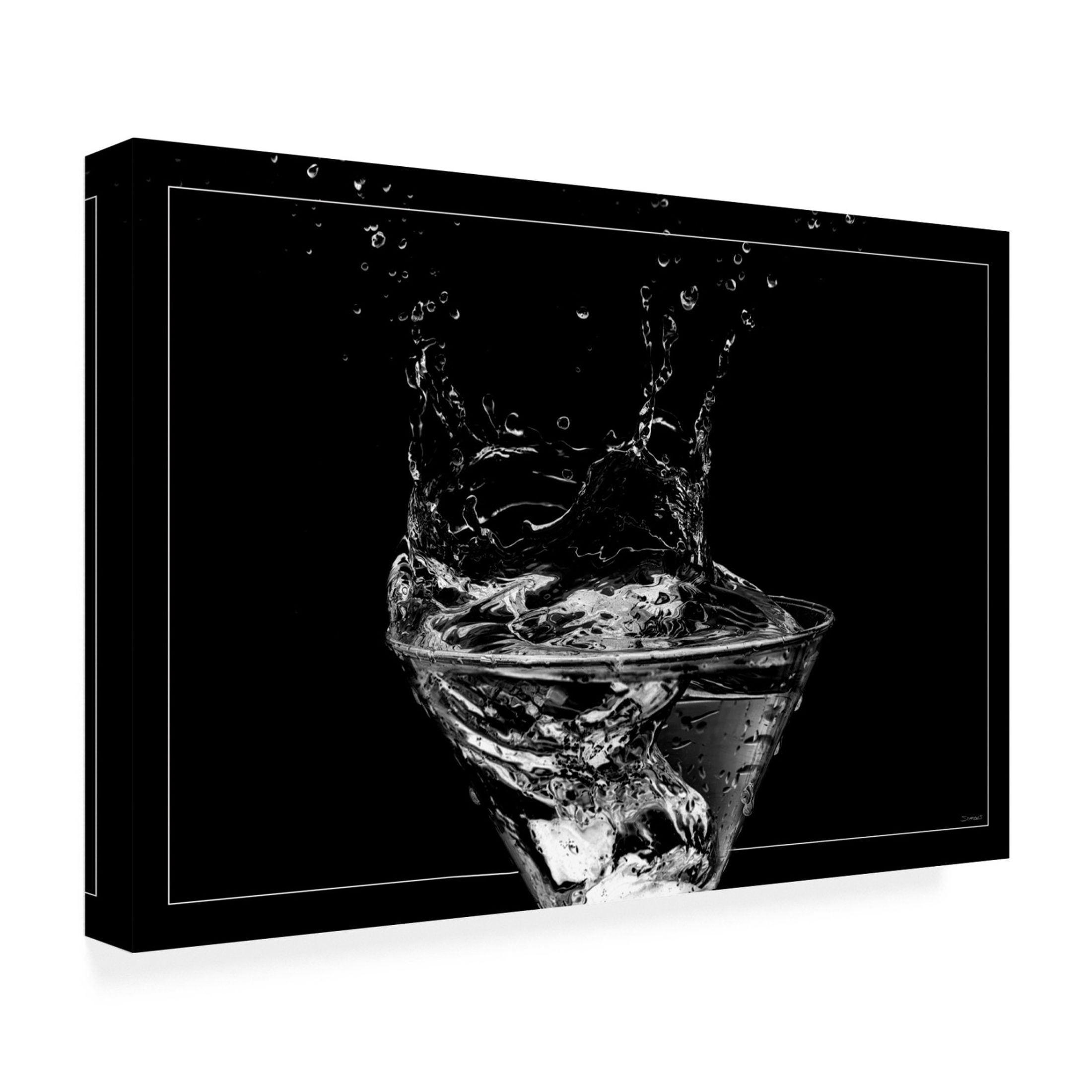 Canvas Wall Art - Gordon Semmens 'Martini Splash 13' Wall Art for Living Room, Bedroom, or Office Décor by Trademark Fine Art - 19 x 12 Inches