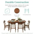 thumbnail image 4 of Best Choice Products 7-Piece Mid-Century Modern Upholstered Dining Set, Wooden Table w/ 6 Chairs - Walnut/Cream, 4 of 8