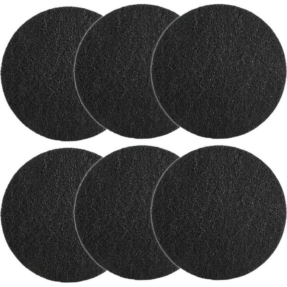 6 Pack Round Compost Bin Filters,Filters for Kitchen Compost Bin, Activated Carbon Cotton Filter,Compost Filters for Countertop Bin Pail Replacement,Activated Charcoal Home Bucket Refill (Black)