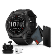 Garmin Fenix 7X Pro Sapphire Solar Edition GPS Smartwatch Built-in Flashlight And Power Sapphire Solar Charging Lens And Advanced Training Features With Carbon Gray DLC Titanium and Black Band 51 MM