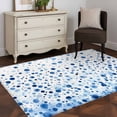 thumbnail image 4 of Blue Polka Dot Large Area Rugs for Bedroom Living Room, Soft Non Slip Carpet Bedside Rug, Modern Art Abstract Watercolor Dot Rectangular Floor Cover Kitchen Accent Rug 4'x6' for Dining Room/Office, 4 of 9