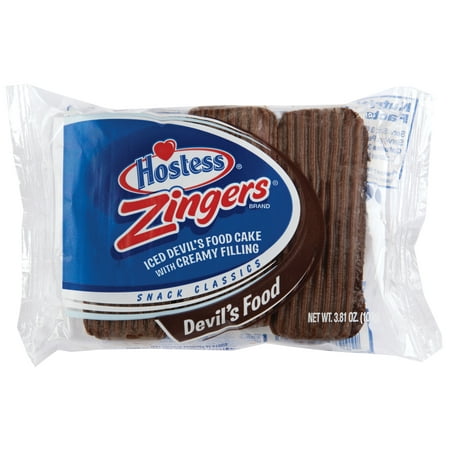 Hostess Zingers, Devil's Food Chocolate, Sponge Cake, Single Serve, 3.81 oz., 3 Count Wide Regular