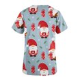 thumbnail image 4 of Pntutb, blusas con cuello en V y manga corta a la moda para mujer, blusa de bolsillo con estampado de uniforme de trabajo, tops Pntutb Pntutb-2922, 4 of 5