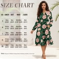 thumbnail image 7 of Uorisanigo Christmas Candy Midi Dress for Women Long Sleeve Elastic V Neck Flowy Ruffled Tiered Dress Size XL Elegant Fashion Waist Party Prom Dresses Christmas Dresses, 7 of 7