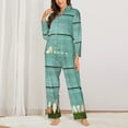 thumbnail image 3 of Junzan Wood Grain Print Womens Pajama Sets,Long Sleeve Button Down For Women Pjs 2 Piece, 3 of 9