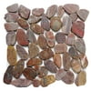 Crimson High Gloss 12 in. x 12 in. Sliced Natural Pebble Stone Floor and Wall Tile (10 sq. ft. / case)