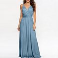 thumbnail image 2 of CIENVNSTG Women Sexy Sleeveless V-Neck Maxi Dress Evening Long Prom A-Line Dress Spaghetti Strap Wedding Cocktail Maxi Gown Light Blue L, 2 of 6