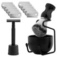 thumbnail image 1 of Shaving Kit for Men, 4-in-1 Safety Razors for Men with Razor Stand, Shaving Brush and Bowl, Double Edge Razor with Long Handle Featuring Sharp, Durable Blades and Non-Slip Design, 1 of 6