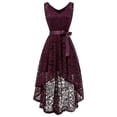 thumbnail image 3 of Elegant Plus Size Party Dress For Women V Neck Sleeveless Lace High Waist Formal Evening Gown, 3 of 7