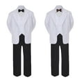 thumbnail image 2 of 6pc Baby Toddler Boy Teen Formal Black & White Suit Set Satin  Bow tie Sm-20, 2 of 4