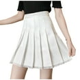 thumbnail image 2 of Idoravan Women's Basic Versatile Skirt Clearance Womens Fashion Solid Color Lace Pleated Skirt College Windproof A-line Skirt, 2 of 9