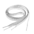 thumbnail image 1 of 1.1m Flat Glitter Shoelaces Colored Flat Shoestring Bootlaces For Shoes Sneakers (silver), 1 of 3