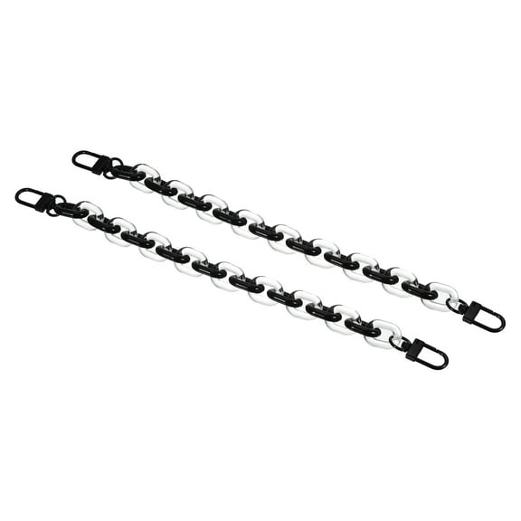 Uxcell 10" Acrylic Keychain Wristlet with Clasps Strap Link Bag Clip, Black 2 Pack