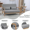 thumbnail image 5 of BIGWOO Leisure Loverseat Sofa with Solid Wood Armrest Modern Chair, 2 Seater Light Gray, 5 of 8