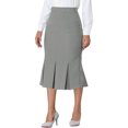 thumbnail image 5 of INSPIRE CHIC Women's Work Solid Skirt Below Knee Lenght Fishtail Skirts with Belt 2XL Grey, 5 of 7