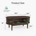 LINSY HOME Fluted Coffee Table with Storage, MidCentury Coffee Table