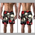 thumbnail image 3 of luoweisi Men's Beach Shorts Quick Dry Swim Trunks with Mesh Lining Couple Skulls 2XL, 3 of 5