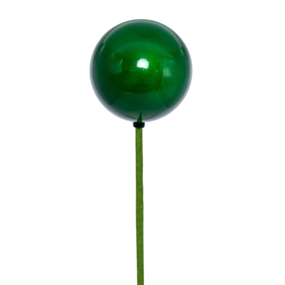 Vickerman 3" x 18" Green Pearl Ball Ornament Stick, 12 per bag.