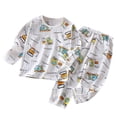 thumbnail image 5 of Ccpelsie Toddler Boys and Girls Outfit Set Spring Summer Pjs for Kids Casual Clothes Sleepwear Long Sets(White,7-8 Years), 5 of 5
