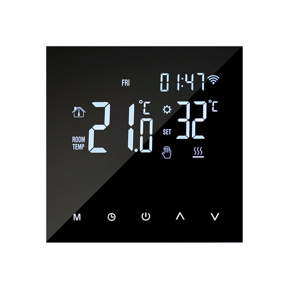 WIFI Smart Heating Thermostat Digital Temperature Controller Mobile Phone APP Control Touchscreen LCD Display Week Programmable Water Floor Heating & Gas Boiler Thermostat -freeze for Home S