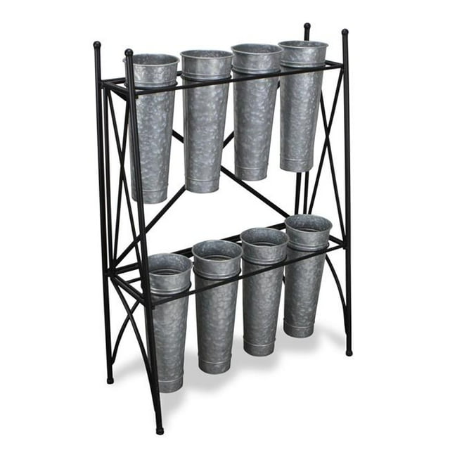 Cheungs 5201 Support de Plante 8 Pots avec Pots Galvanisés
