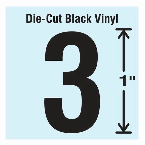 Stranco Die Cut Number Label, 3, 10 Cards,PK10 DBV-1-3-10