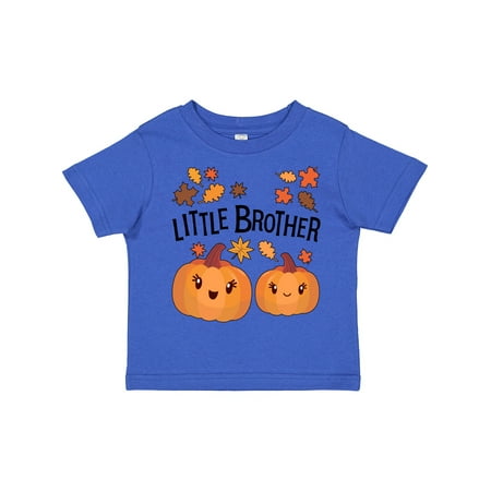 

Inktastic Little Brother Pumpkins with Fall Leaves Gift Toddler Boy Girl T-Shirt