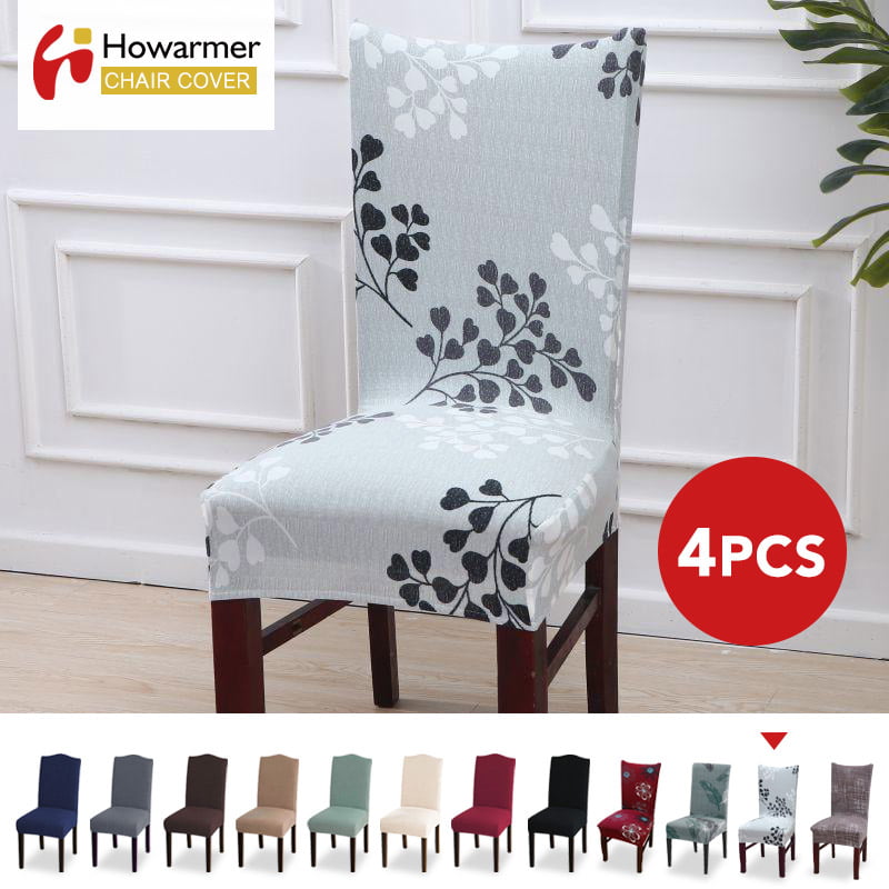 Universal Chair Cover Washable Dining Chair Cover Chair Covers for Dining Room Stretch Soft Spandex Slipcover for Dining Room Chair Protector Seat Cover Home Decor Set of 4